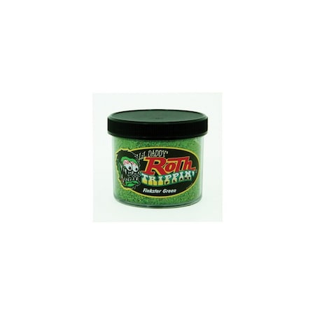 Roth Flake & Pearl Product Finkster Green Trippin' Metal Flake, .015 Standard Size, 2oz Jar TRF220
